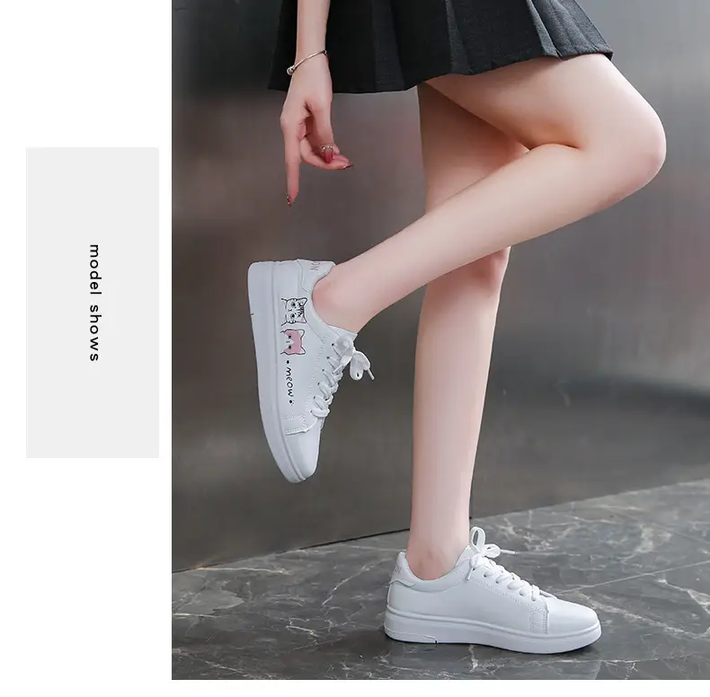 Kitty White Shoes Women 2025 Spring and Summer New Korean Style Flat Shoes Casual Shoes Cartoon Breathable Student sneaker — feature 17