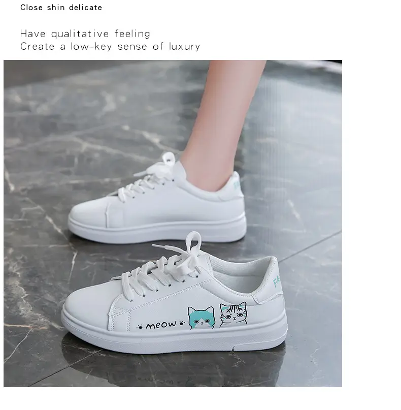 Kitty White Shoes Women 2025 Spring and Summer New Korean Style Flat Shoes Casual Shoes Cartoon Breathable Student sneaker — feature 20
