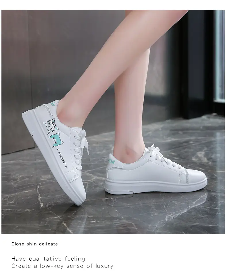 Kitty White Shoes Women 2025 Spring and Summer New Korean Style Flat Shoes Casual Shoes Cartoon Breathable Student sneaker — feature 23