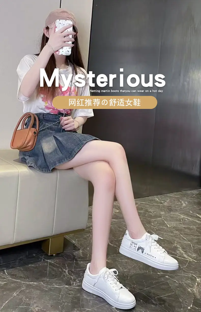 Kitty White Shoes Women 2025 Spring and Summer New Korean Style Flat Shoes Casual Shoes Cartoon Breathable Student sneaker — feature 5