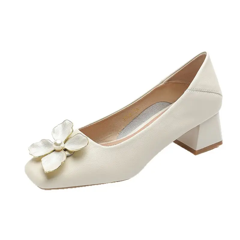 Evening Breeze Gentle Single Shoes for Women, Square Toe, Chunky Heel, Comfortable and Not Tiring for the Feet, 2026 Spring and Autumn, Shallow Mouth, Comfortable, Elegant, Mid-Heel Shoes - Image 5