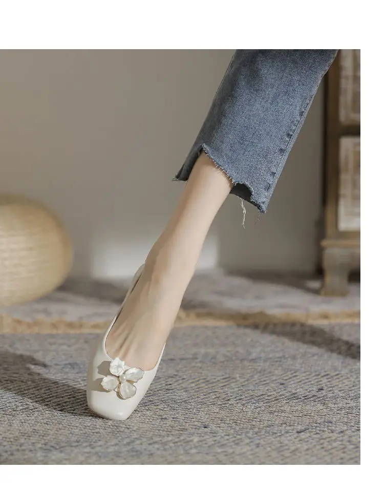 Evening Breeze Gentle Single Shoes for Women, Square Toe, Chunky Heel, Comfortable and Not Tiring for the Feet, 2026 Spring and Autumn, Shallow Mouth, Comfortable, Elegant, Mid-Heel Shoes — feature 4