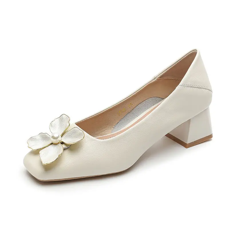 Evening Breeze Gentle Single Shoes for Women, Square Toe, Chunky Heel, Comfortable and Not Tiring for the Feet, 2026 Spring and Autumn, Shallow Mouth, Comfortable, Elegant, Mid-Heel Shoes — feature 7