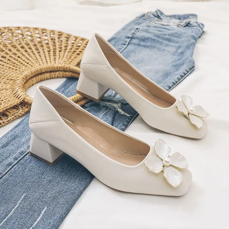 Evening Breeze Gentle Single Shoes for Women, Square Toe, Chunky Heel, Comfortable and Not Tiring for the Feet, 2026 Spring and Autumn, Shallow Mouth, Comfortable, Elegant, Mid-Heel Shoes — feature 9
