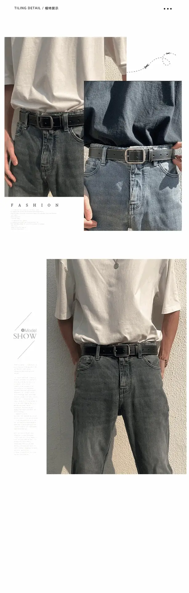 Men Black Pin Buckle Belt Casual Wear — feature 8