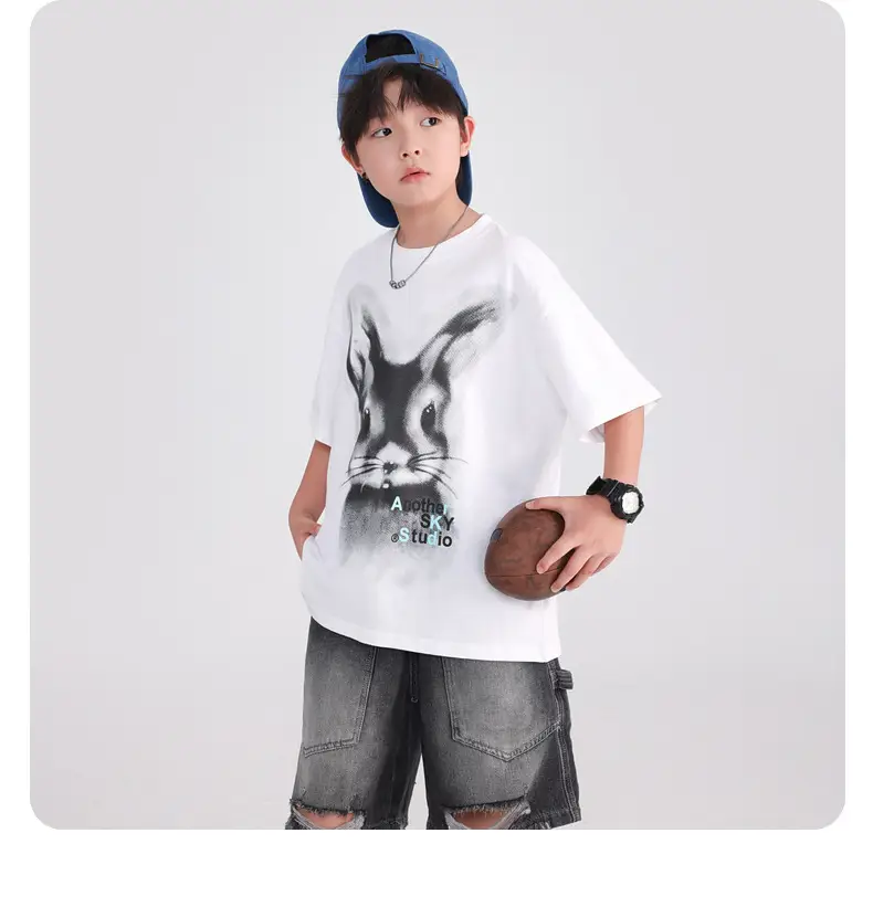 Boys Cotton Cartoon T-Shirt 2026 Summer Loose Fit — feature 12