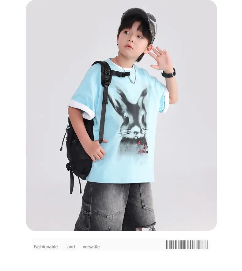 Boys Cotton Cartoon T-Shirt 2026 Summer Loose Fit — feature 13