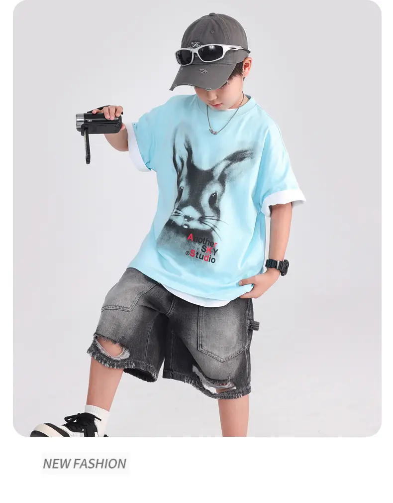 Boys Cotton Cartoon T-Shirt 2026 Summer Loose Fit — feature 14