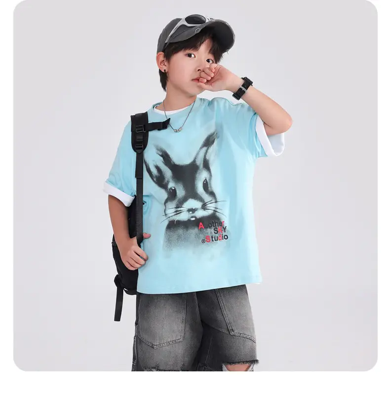 Boys Cotton Cartoon T-Shirt 2026 Summer Loose Fit — feature 16