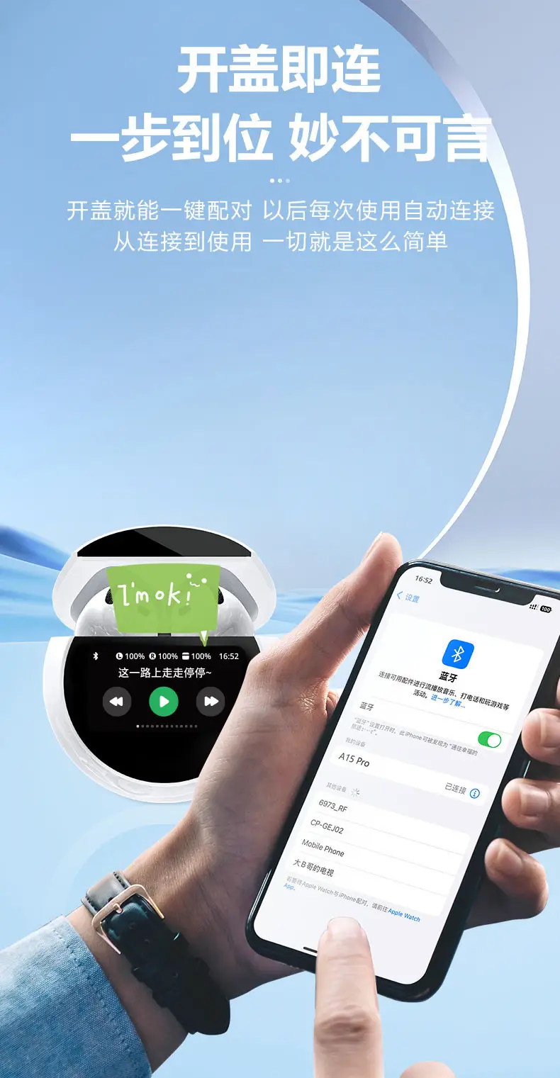 A15 Pro Bluetooth Headset with Long Battery Life & Noise Reduction — feature 11