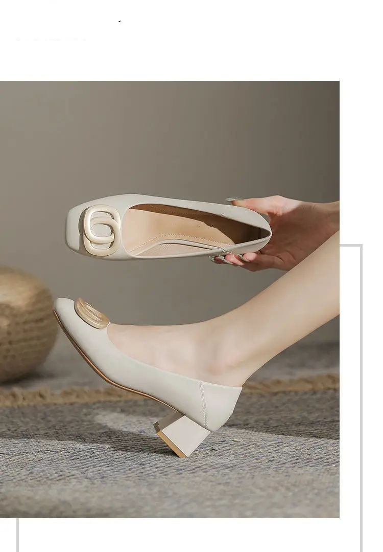 Women Chunky Heel Flat Shoes White Summer 2026 â feature 10