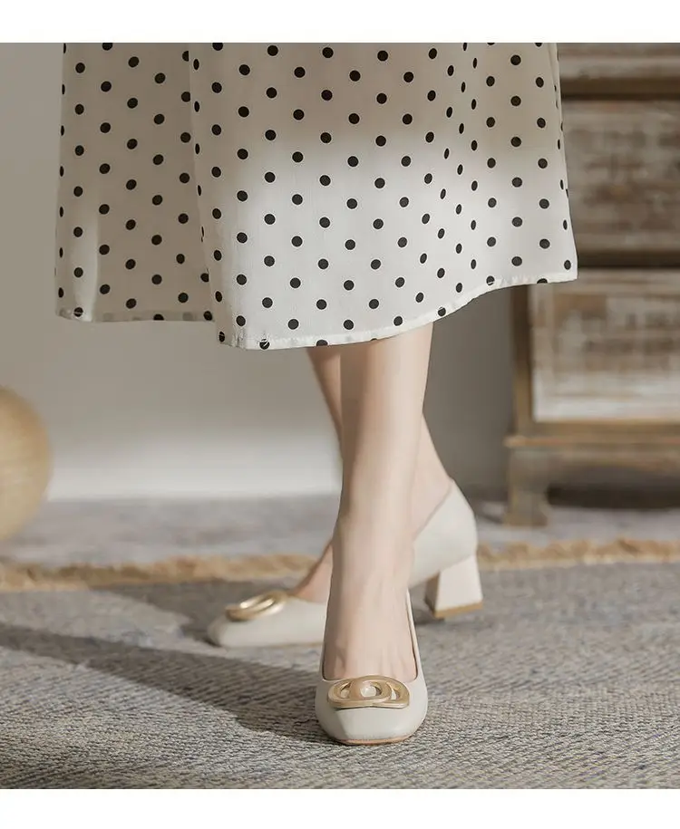 Women Chunky Heel Flat Shoes White Summer 2026 â feature 2