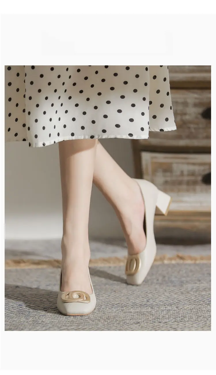 Women Chunky Heel Flat Shoes White Summer 2026 â feature 6