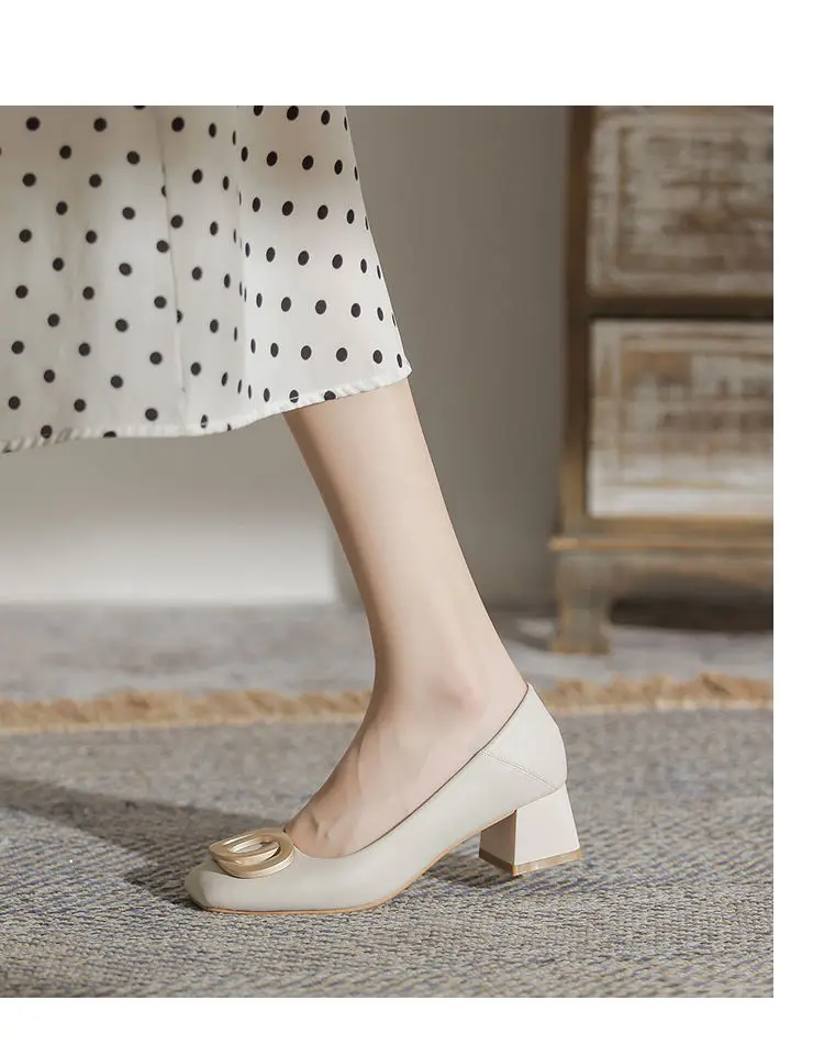 Women Chunky Heel Flat Shoes White Summer 2026 â feature 7