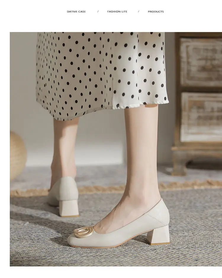 Women Chunky Heel Flat Shoes White Summer 2026 â feature 8