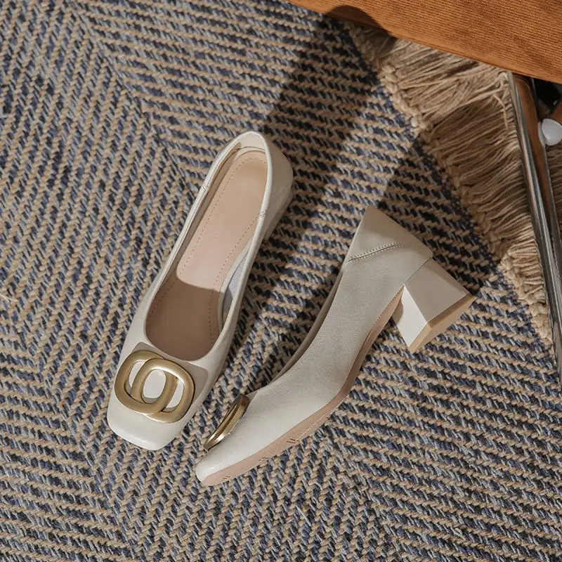 Women Chunky Heel Flat Shoes White Summer 2026 - Image 2