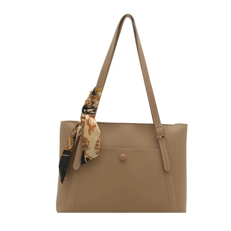 Women's Large Capacity Underarm Bag Brown Leather