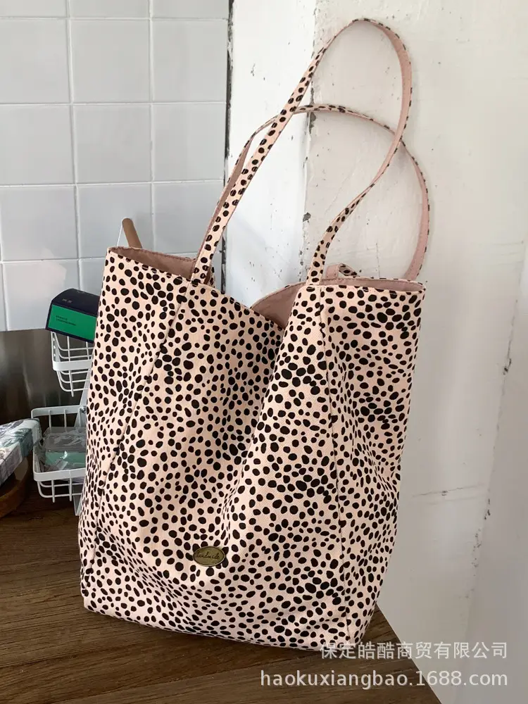 Women Canvas Tote Bag Pink 2025 Summer Large Capacity - Image 9