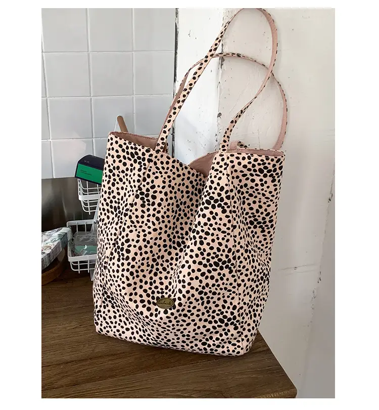 Women Canvas Tote Bag Pink 2025 Summer Large Capacity — feature 25