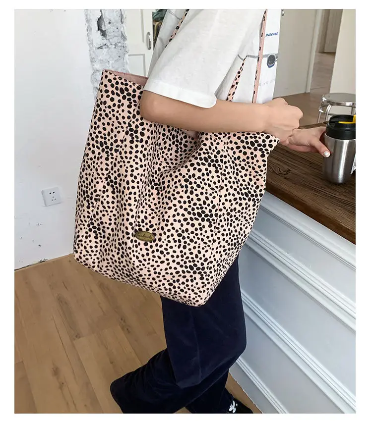 Women Canvas Tote Bag Pink 2025 Summer Large Capacity — feature 9
