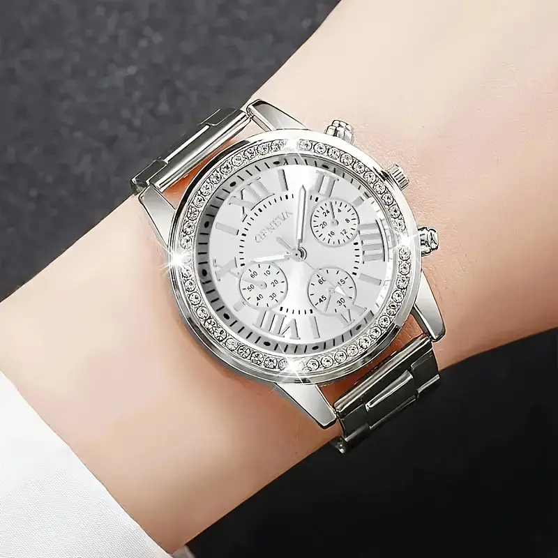 Foreign trade hot ladies watches niche fashion all-match steel band watches girls diamond automatic watches women wholesale