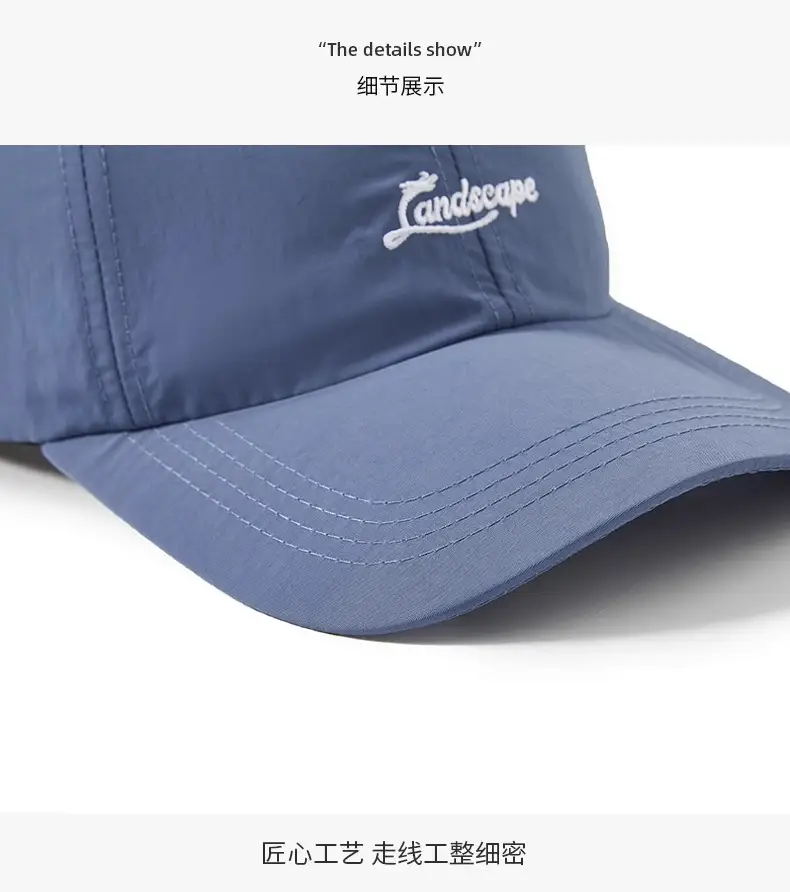 Women Blue Embroidered Baseball Cap Sun Protection — feature 3