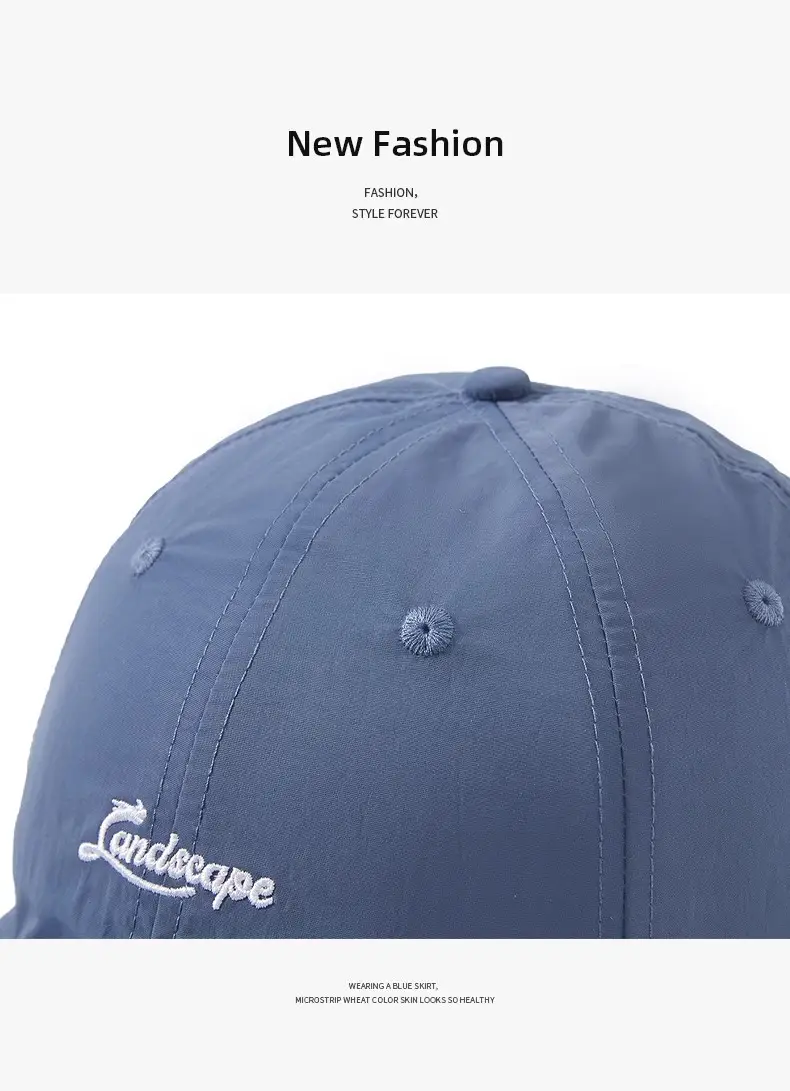 Women Blue Embroidered Baseball Cap Sun Protection — feature 5