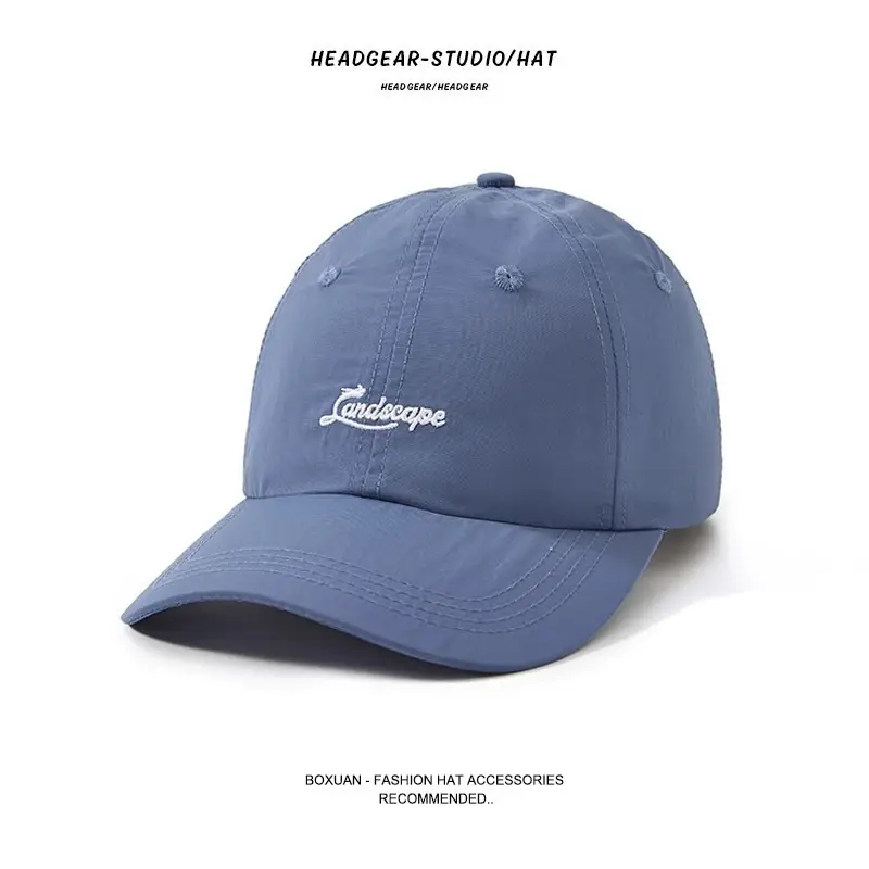 Women Blue Embroidered Baseball Cap Sun Protection - Image 5