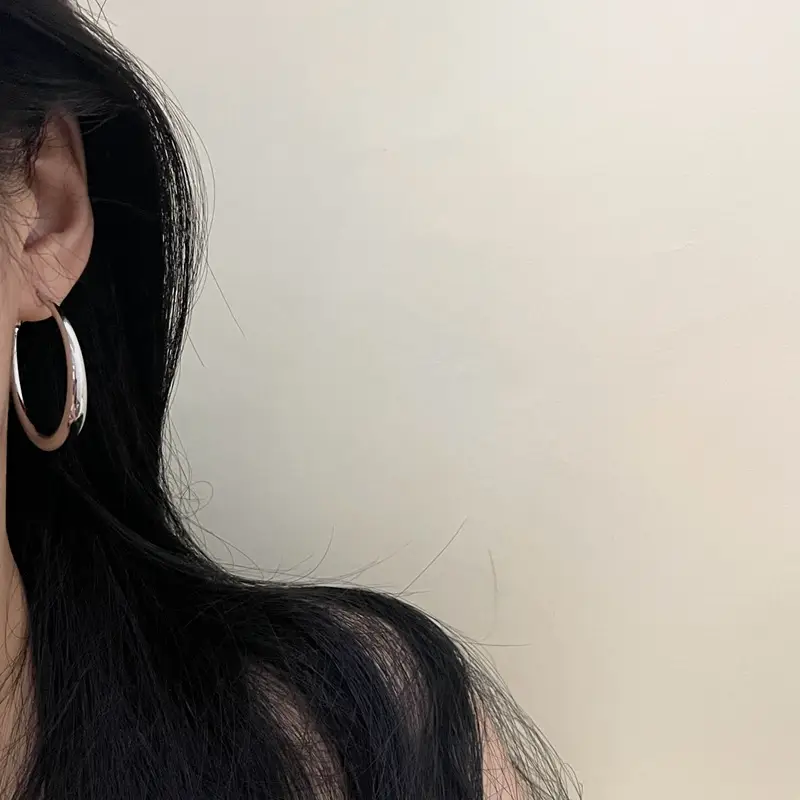 Cold Style Piece Ring Earrings Retro Circle Earrings 925 Silver Needle Niche High-end Temperament Light Luxury Style Simple Female ~ — feature 18