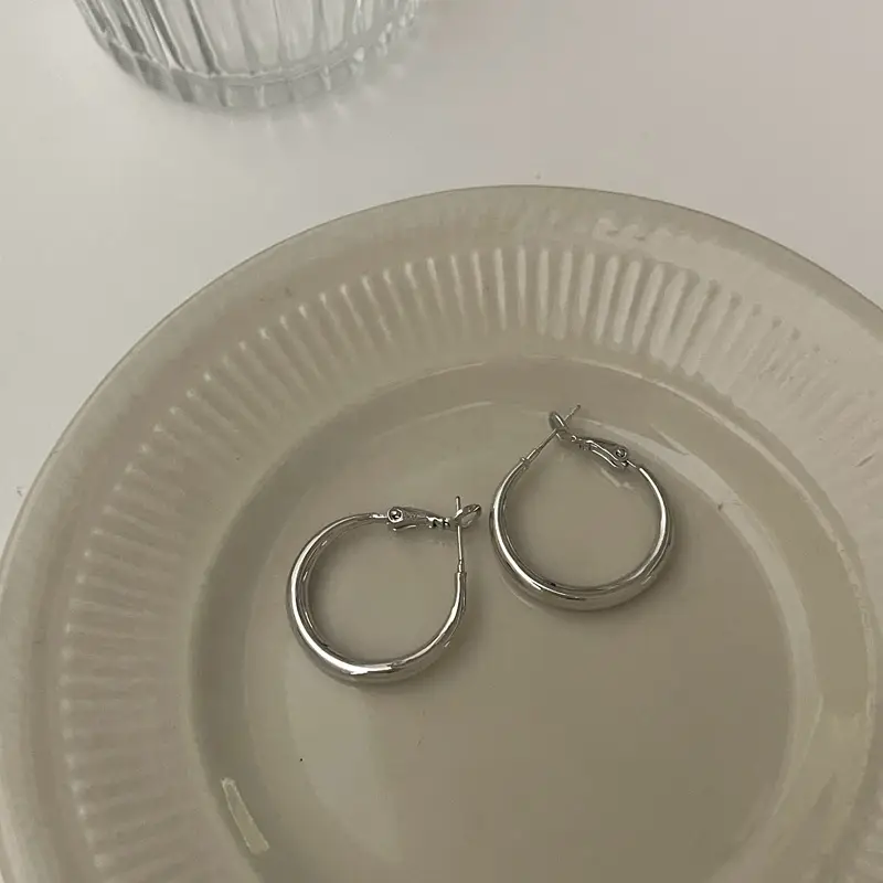 Cold Style Piece Ring Earrings Retro Circle Earrings 925 Silver Needle Niche High-end Temperament Light Luxury Style Simple Female ~ — feature 28
