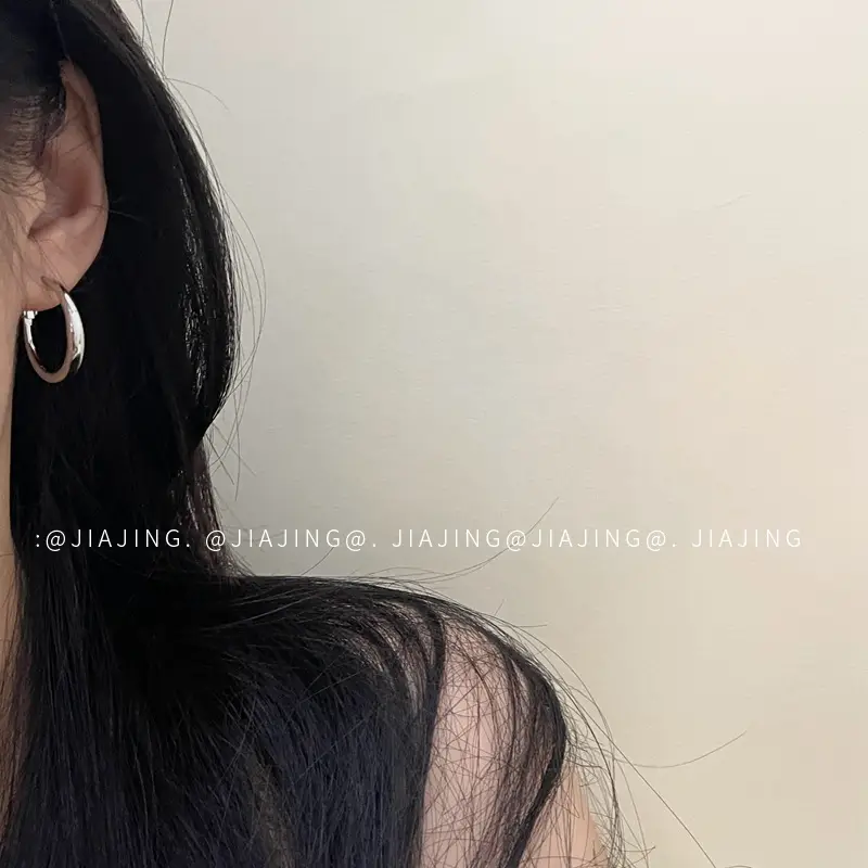 Cold Style Piece Ring Earrings Retro Circle Earrings 925 Silver Needle Niche High-end Temperament Light Luxury Style Simple Female ~ — feature 4