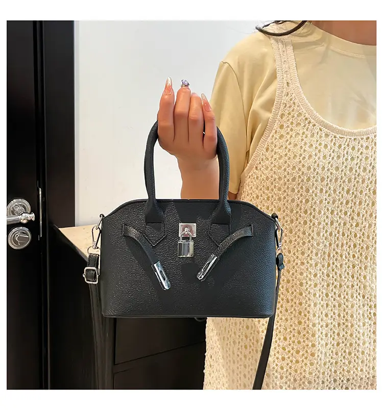 Black Korean Style Women's Crossbody Bag with Lock Buckle — feature 11