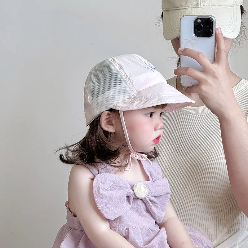 Baby White Beanie Hat with Bear Embroidery — feature 10