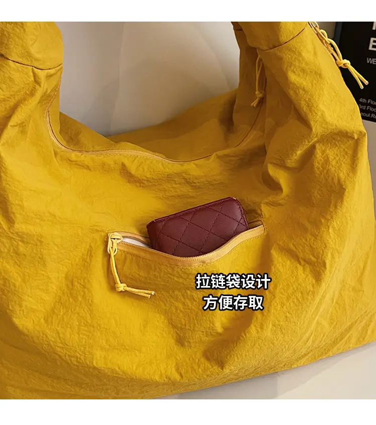 Women Large Capacity Yellow Tote Bag Lightweight All-match — feature 8