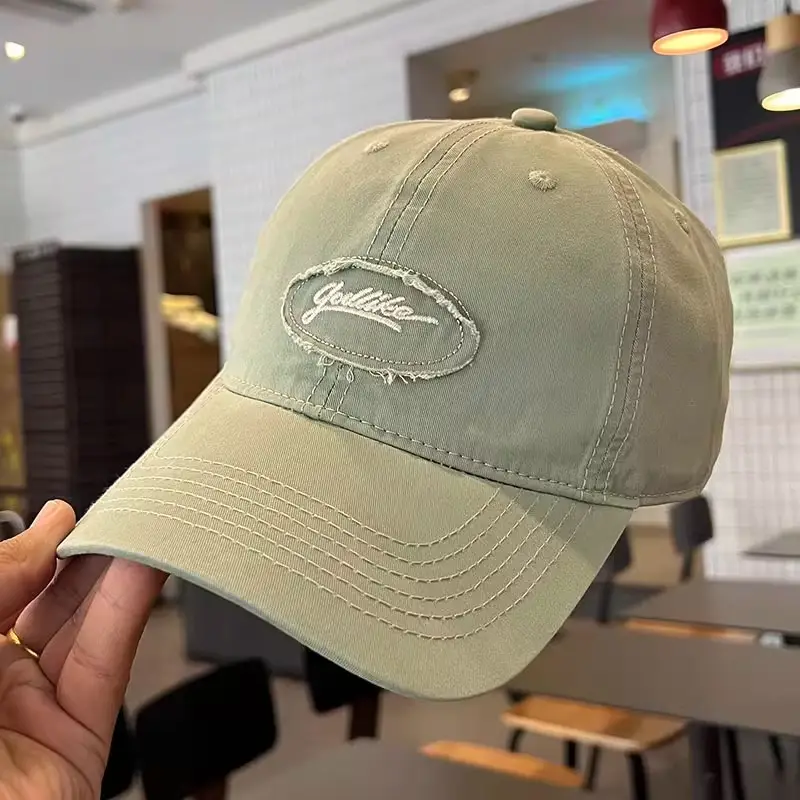 Black Korean Retro Patch Embroidered Baseball Cap — feature 15