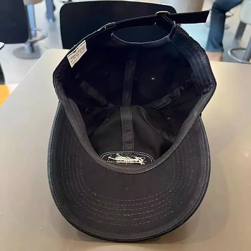 Black Korean Retro Patch Embroidered Baseball Cap — feature 8