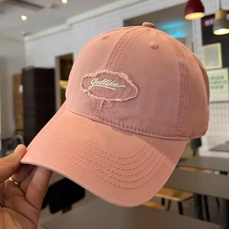 Black Korean Retro Patch Embroidered Baseball Cap - Image 7