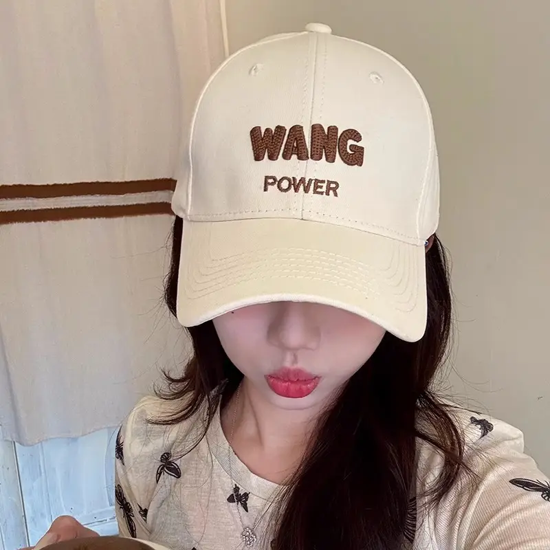 Women's Korean Style Baseball Cap with Embroidered "WANG POWER" Design - Image 11