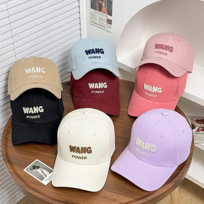 Women's Korean Style Baseball Cap with Embroidered "WANG POWER" Design - Image 12