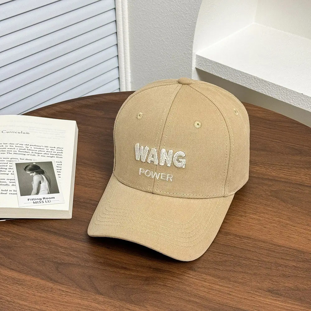 Women's Korean Style Baseball Cap with Embroidered "WANG POWER" Design — feature 5