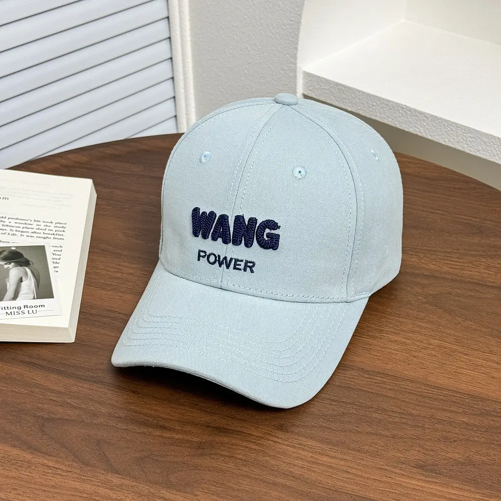 Women's Korean Style Baseball Cap with Embroidered "WANG POWER" Design - Image 3