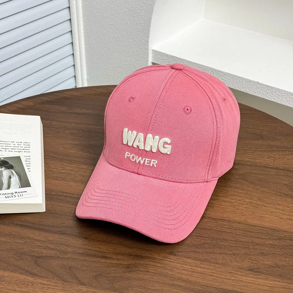 Women's Korean Style Baseball Cap with Embroidered "WANG POWER" Design - Image 6