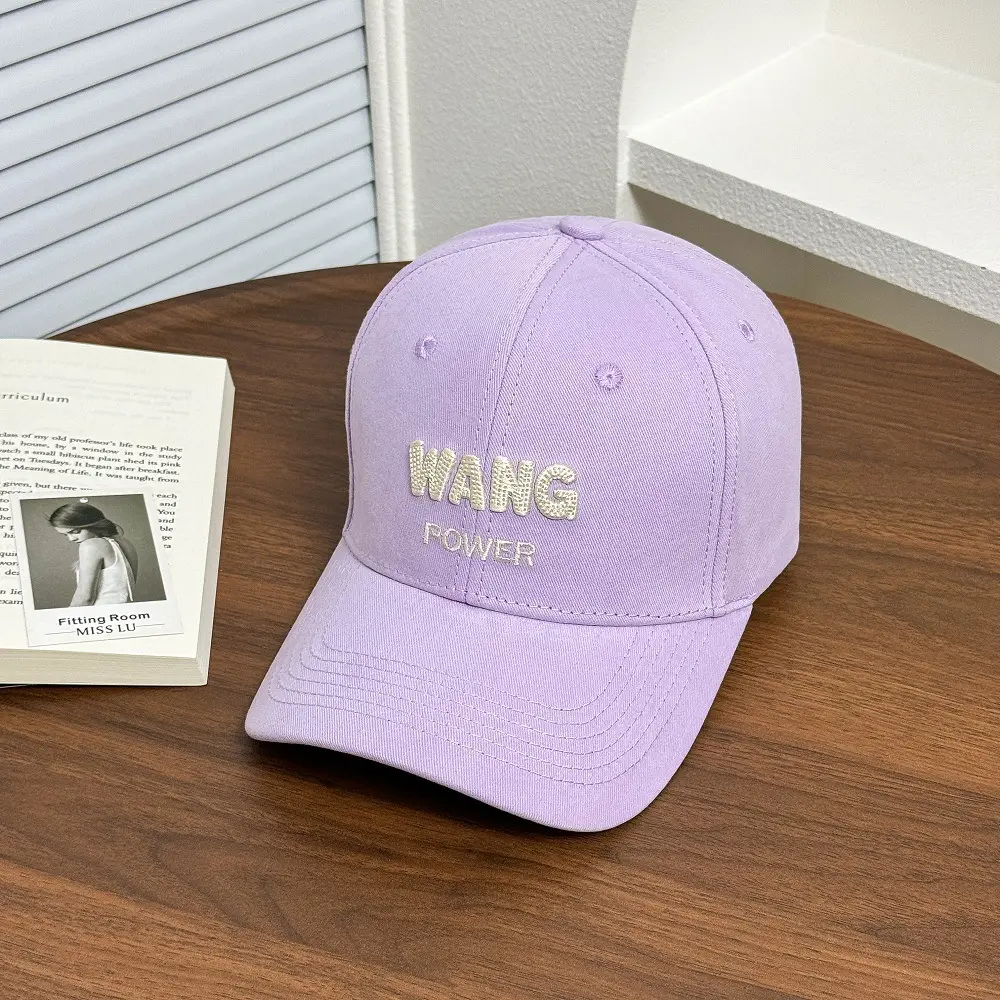 Women's Korean Style Baseball Cap with Embroidered "WANG POWER" Design - Image 7