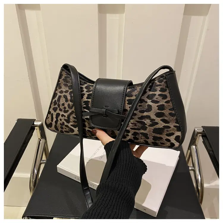 Women Leopard Print Shoulder Bag Red Bowknot 2025 — feature 12