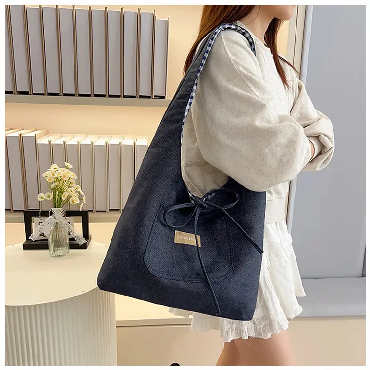 Red Checkered Casual Shoulder Bag with Black Zipper — feature 17