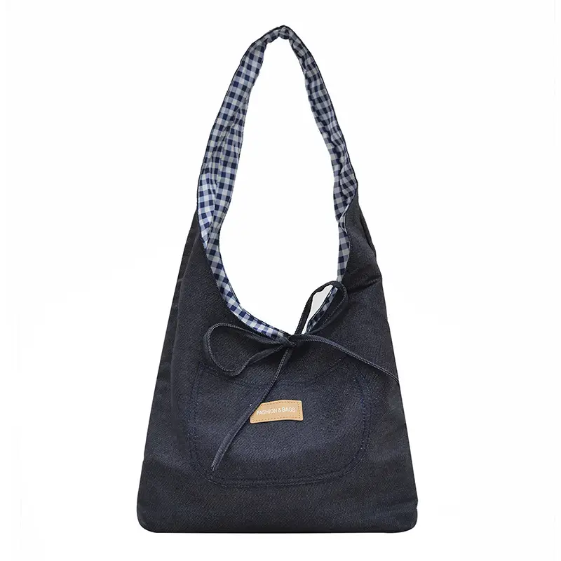 Red Checkered Casual Shoulder Bag with Black Zipper - Image 4