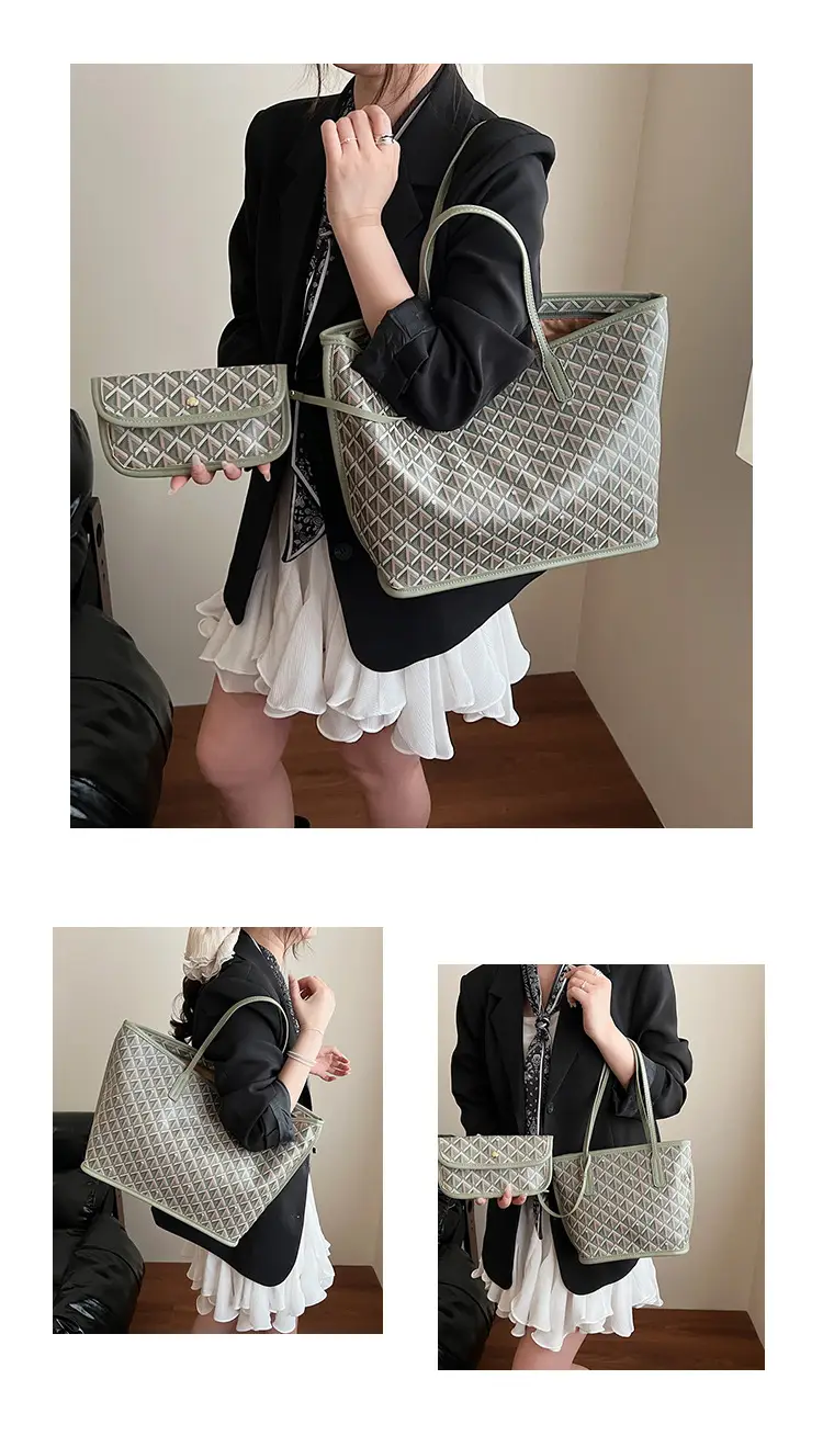 Retro Printed Quilted Shoulder Bag with Letter Commuting Design — feature 14