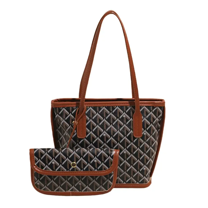 Retro Printed Quilted Shoulder Bag with Letter Commuting Design - Image 7