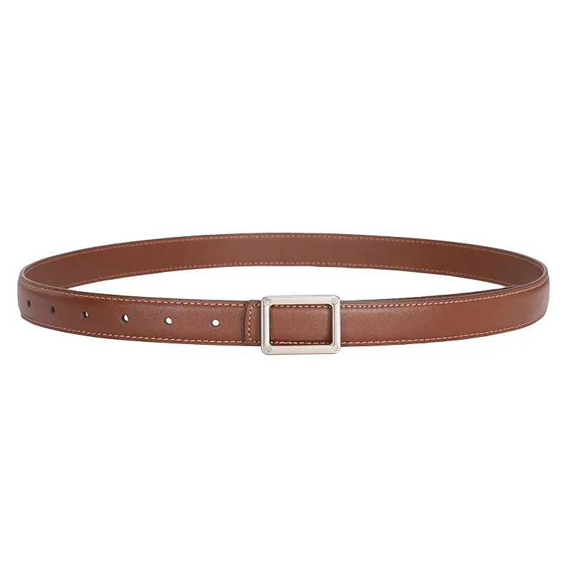 Women Square Leather Belt 2.3cm Fashion Cross Border