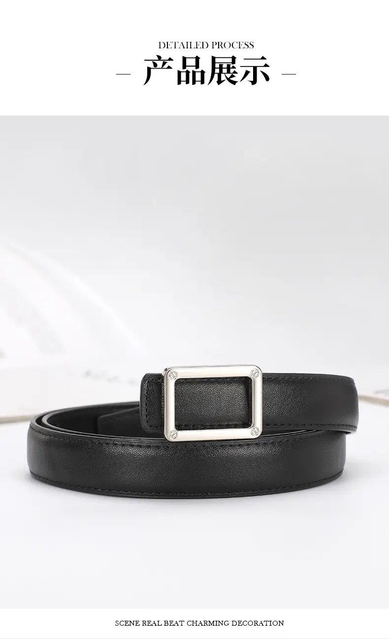Women Square Leather Belt 2.3cm Fashion Cross Border — feature 13